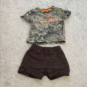 Carhartt Camouflage Tee and Brown Shorts